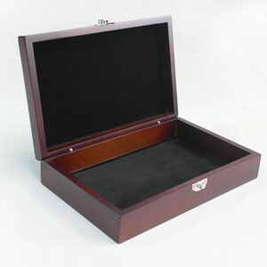 Lutong Wooden Storage Box with Hinged Lid and Front Clasp for Craft Gifts storage box - 9.85" x 6.30" x 2.25"