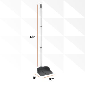 Silicone Dust Pan with Handle Commercial Lobby Dustpan with Long Handle Stand Up Dustpan, 48" 3-Part Long Handle, by Superio