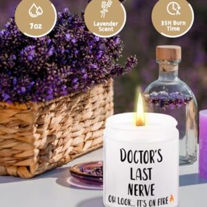 Thank You Doctor Gifts for Women Men, Doctor Appreciation Gifts, Funny Gifts for Doctor Retirement Birthday, Handmade Lavender Natural Soy Wax Candle Gifts for Doctor (7oz)