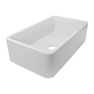 highpoint collection 31-inch fireclay white farmhouse kitchen sink hp-fc31, large