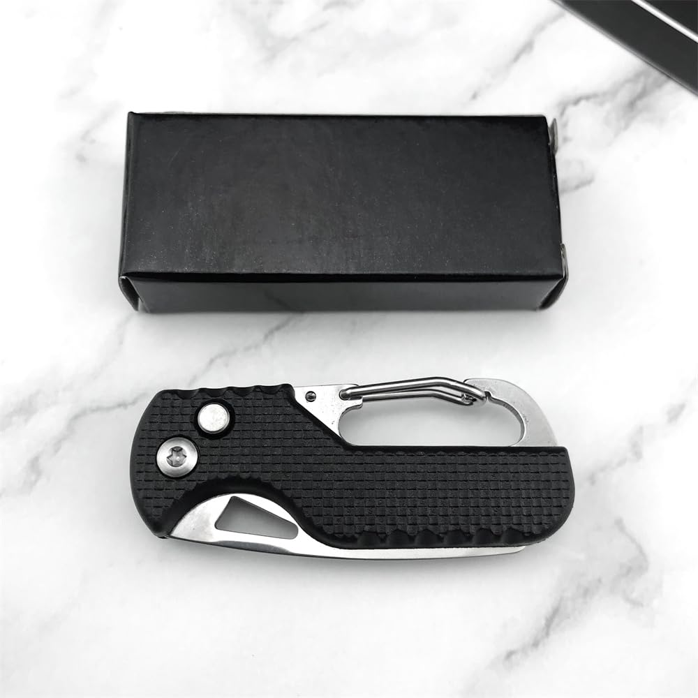 Goshawk Small Pocket Knife for Men, Cool Carabiner Knife Box Cutter with 1.77inch 5CR13MOV Blade, Mini Folding Knives EDC Gadgets Folding Tools, Great Gift