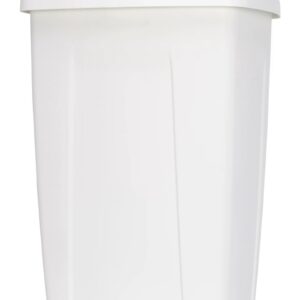 CJLXL 13 Gallon Trash Can, Plastic Swing Top Kitchen Garbage Trash Can (White)