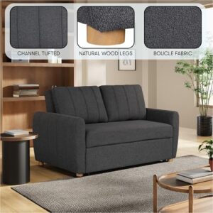 Serta Galway Convertible Loveseat, Charcoal