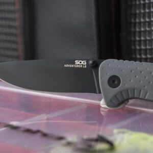 SOG ADVENTURER LB/3.5" BLADE/5CR15MOV/GRAY + BLK/BLISTER PACK