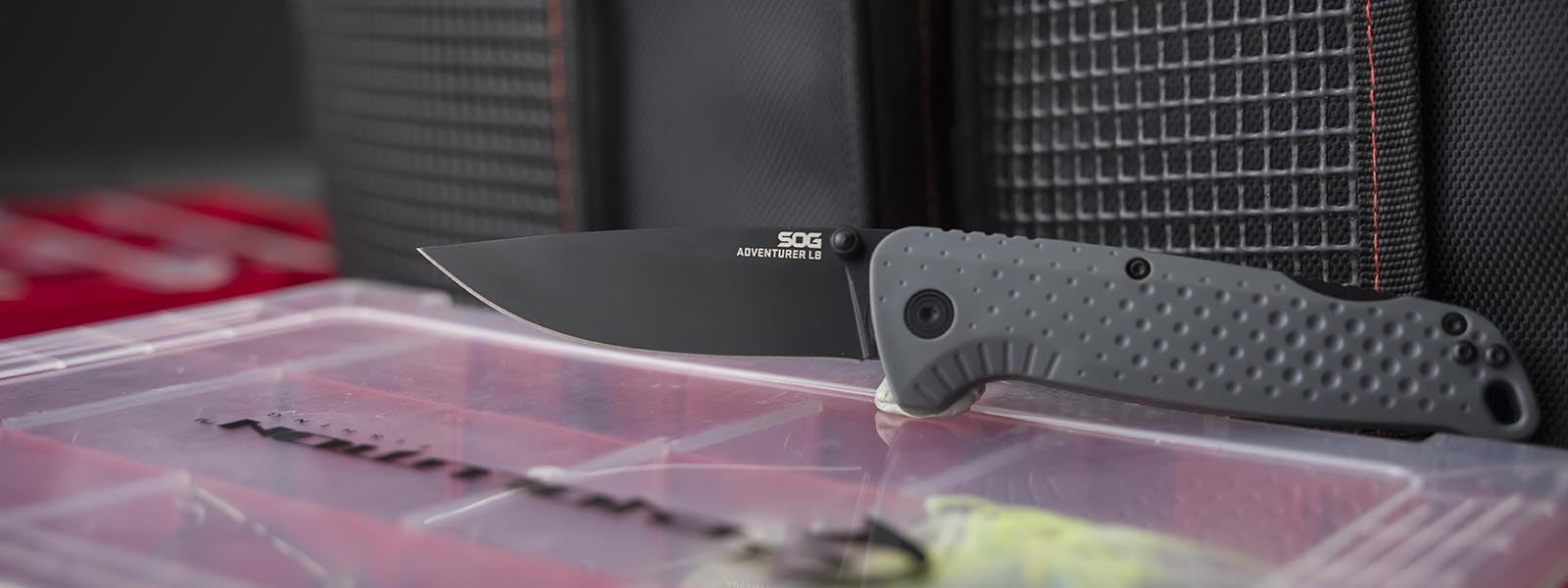 SOG ADVENTURER LB/3.5" BLADE/5CR15MOV/GRAY + BLK/BLISTER PACK