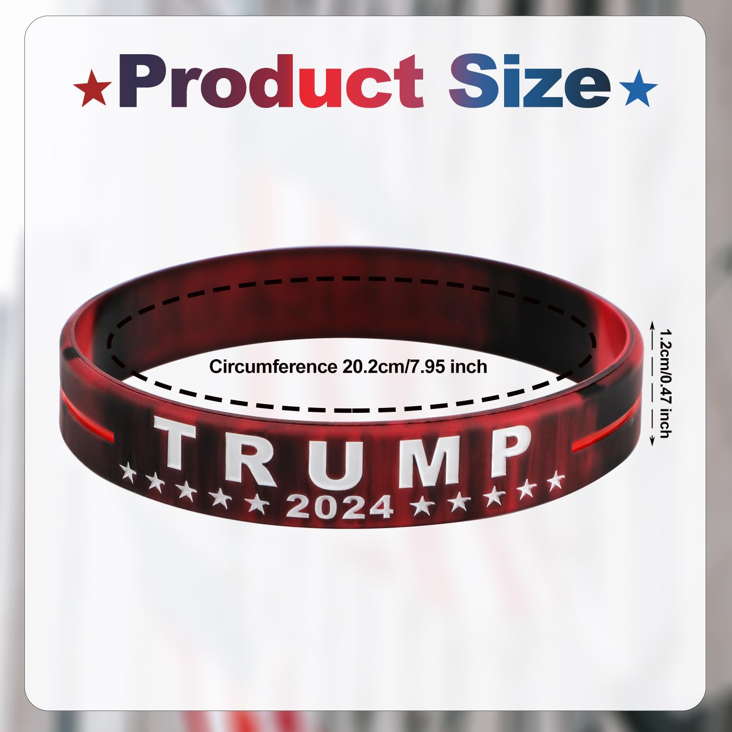 Mikovivi 4pcs Trump Bracelets 2024, Trump Take America Back Bracelet Donald Trump Rubber Bracelets Wristband Band for Men Women Patriotic Gift