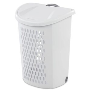 cwcjhd ultra™ wheeled hamper plastic, white