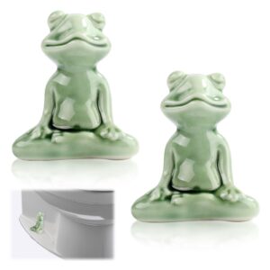 2pcs ceramic toilet bolt covers, frog toilet bolt covers toilet bolt caps toilet bolt covers decorative for bathroom decor, easy to install