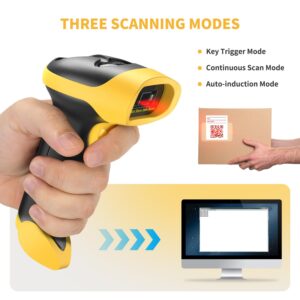 NetumScan Bluetooth QR Barcode Scanner, 3 in 1 Automatic Wireless 1D 2D Barcode Reader USB Image Code Scanner for Store, Warehouse POS, Computer, Tablet, iPad, iPhone, Android