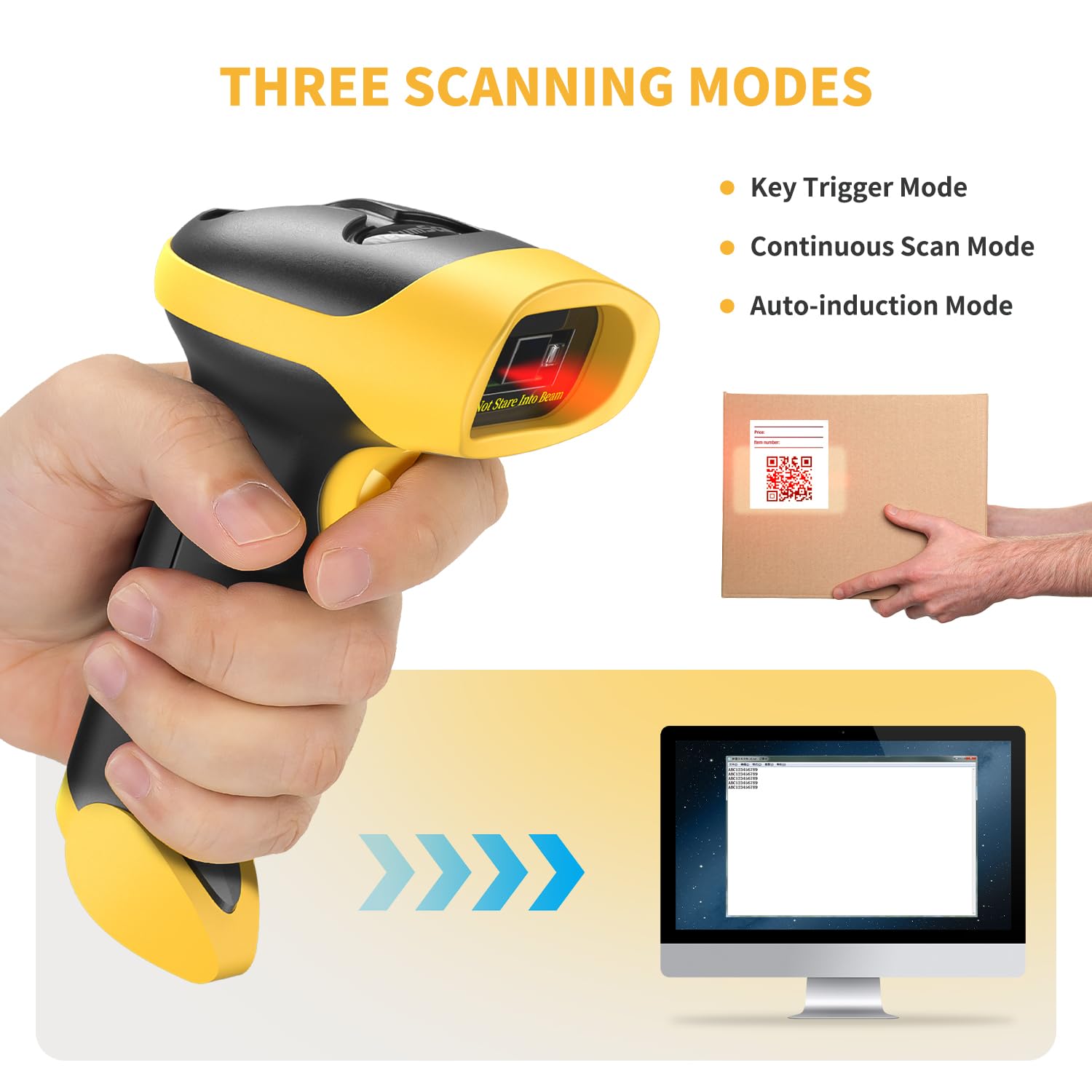 NetumScan Bluetooth QR Barcode Scanner, 3 in 1 Automatic Wireless 1D 2D Barcode Reader USB Image Code Scanner for Store, Warehouse POS, Computer, Tablet, iPad, iPhone, Android