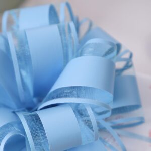 FORBINBO 6Pcs 6inch Pull Bow Gift Wrapping,Pull Bow For Gift Basket, Gift Bag Box Wrapping Decor, Valentines Day, Birthday, Anniversary, Wedding, Flower Packaging (Baby Blue)