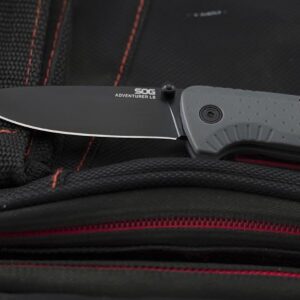 SOG ADVENTURER LB/3.5" BLADE/5CR15MOV/GRAY + BLK/BLISTER PACK