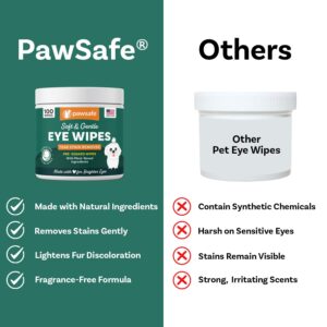 Pet Eye Wipes, Natural Tear Stain Remover for Dogs and Cats, 100 Pre-Soaked Eye Cleaner Wipes, Plant-Based for Gentle Cleaning, Brightens & Removes Dirt on Eyes, Ears and Face