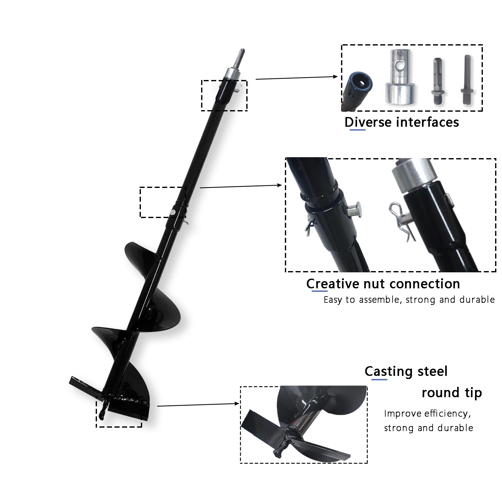 Compost Stirring Tool Compost Turning Bar 26.7in,Compost Turner and Mixing Tool for Outdoor Compost Tumbler Bins, Mixer Attachment with Adapter, Compost Aerator Tool