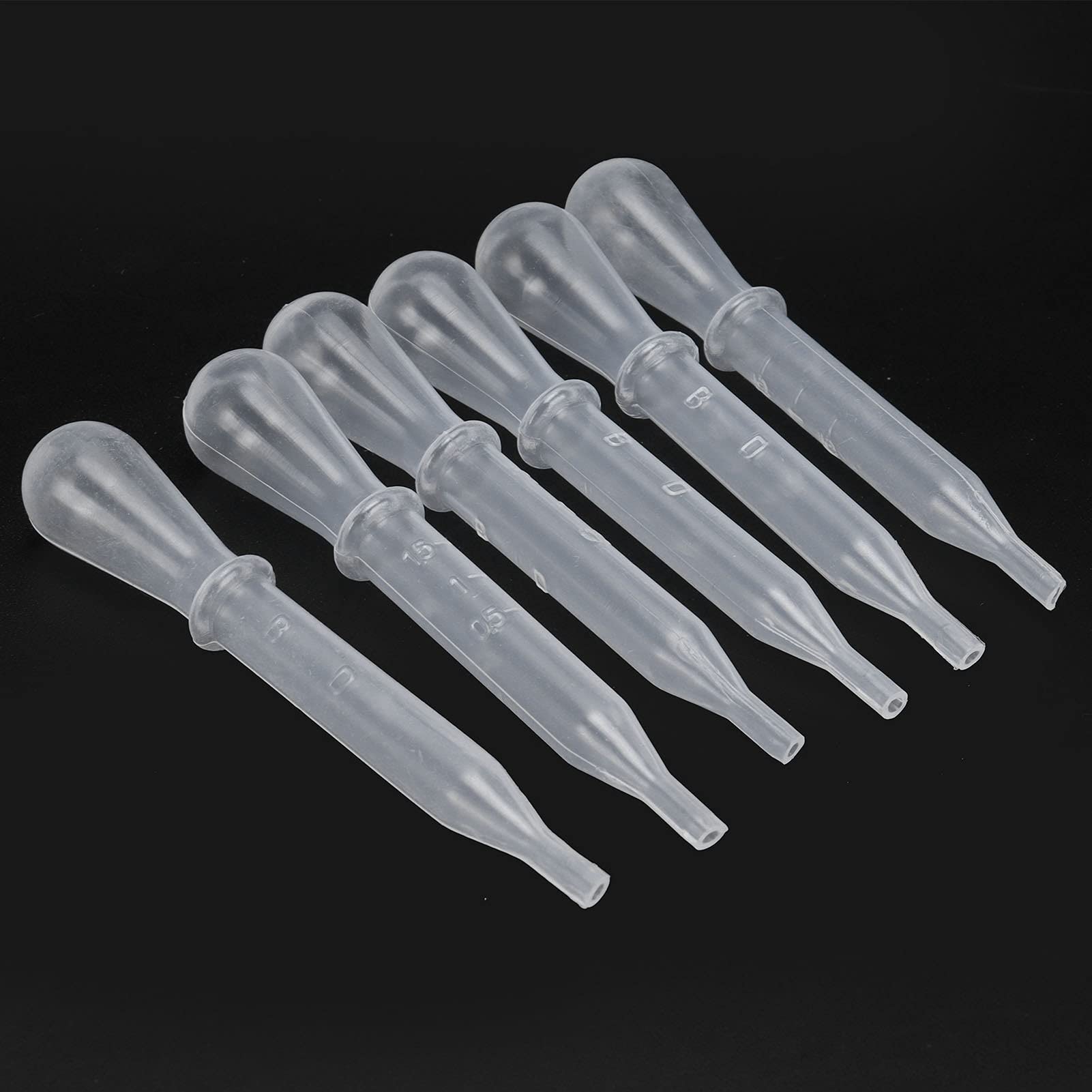 PerGar 100Pcs Disposable Pipettes Dropper, Plastic Pipettes, 1.5ml Plastic Pipettes Droppers, Clear Graduated Eye Dropper, Mini Transfer Pipettes Droppers for Home Use, Science Class, Experiments