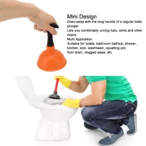 SUNFECILI Mini Plunger Sink Plunger,Powerful Plunger Unclogging Tool,Slip Proof Handle Efficient Small Drain Plunger for Kitchen Sink, Shower, Bathroom Drains, Bath(Orange)