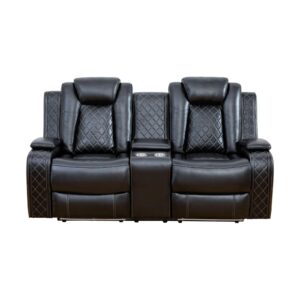 FUOROLA Home Theater Power Recliner Loveseat, Black