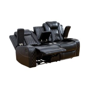 fuorola home theater power recliner loveseat, black