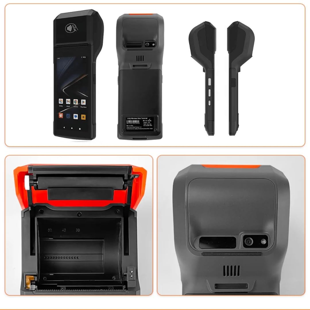 POS PDA H10 Receipt Printer Android 13 and 58mm High Speed Thermal Printer 5.5’ Touch Screen. Handheld Mobil Point of Sale Tablet. Scan 1D/2D/QR barcodes and NFC. 2GB Ram+16GB ROM