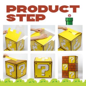 SUYEPER 6PCS Big Party Boxes For Children Birthday Party Question Boxes and Brick Boxes Party Game Party Favor Props Boxes (11.8 x 11.8 Inch)