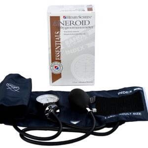 Henry Schein Essentials Economy Aneroid Sphygmomanometer- Adult, Size 11, Navy, Latex, Reusable- Comes with Leatherette Carry Case