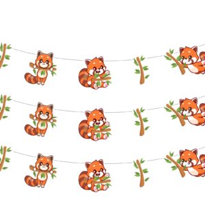 Sursurprise Red Panda Party Decorations, 3PCS Red Panda Banners, Red Panda Birthday Baby Shower Decorations Party Supplies