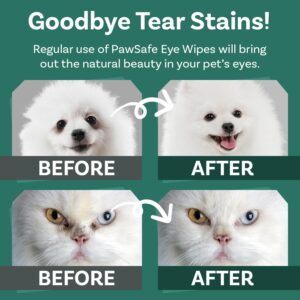 Pet Eye Wipes, Natural Tear Stain Remover for Dogs and Cats, 100 Pre-Soaked Eye Cleaner Wipes, Plant-Based for Gentle Cleaning, Brightens & Removes Dirt on Eyes, Ears and Face