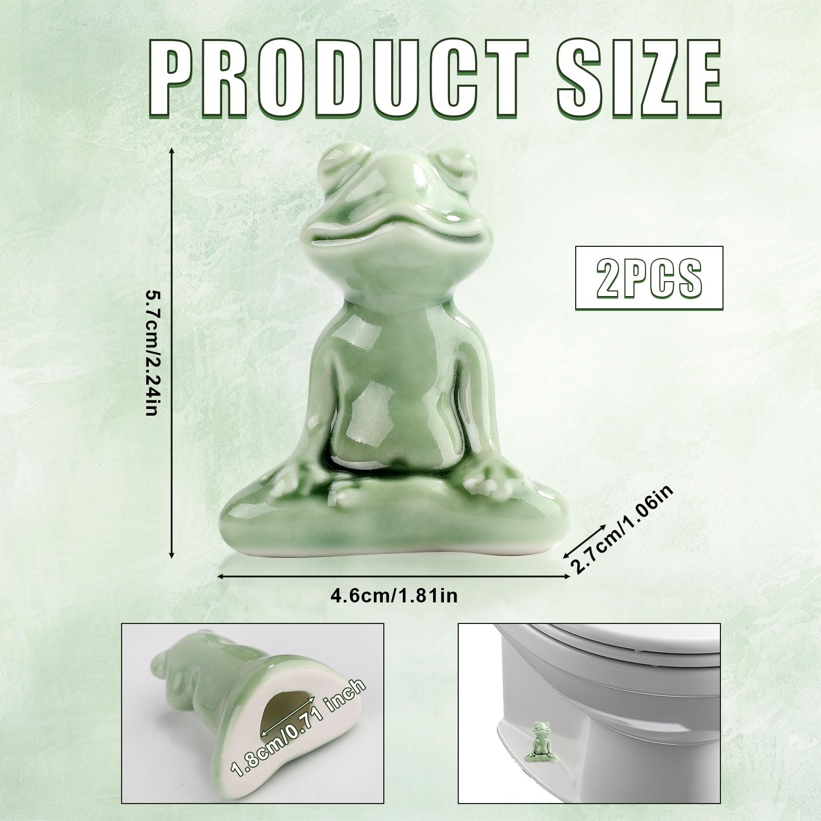 2pcs Ceramic Toilet Bolt Covers, Frog Toilet Bolt Covers Toilet Bolt Caps Toilet Bolt Covers Decorative for Bathroom Decor, Easy to Install