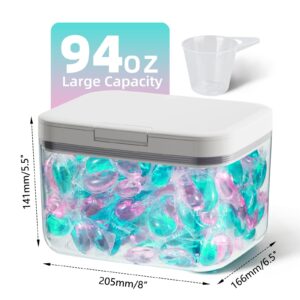 LFZHAN Laundry Pods Container,94Oz / 5.8Lb One-Click Pop-Up Design Laundry Room Storage For Detergent Pods, Great For Dishwasher Pods