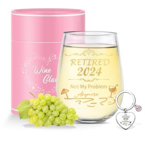 best retirement gifts for woman men 2024 thank you leaving gifts retired farewell gifts for coworkers colleagues stemless wine glass cool retirement good luck gifts happy retirement party decorations