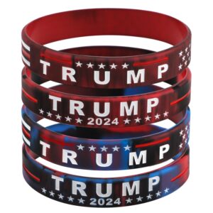 mikovivi 4pcs trump bracelets 2024, trump take america back bracelet donald trump rubber bracelets wristband band for men women patriotic gift