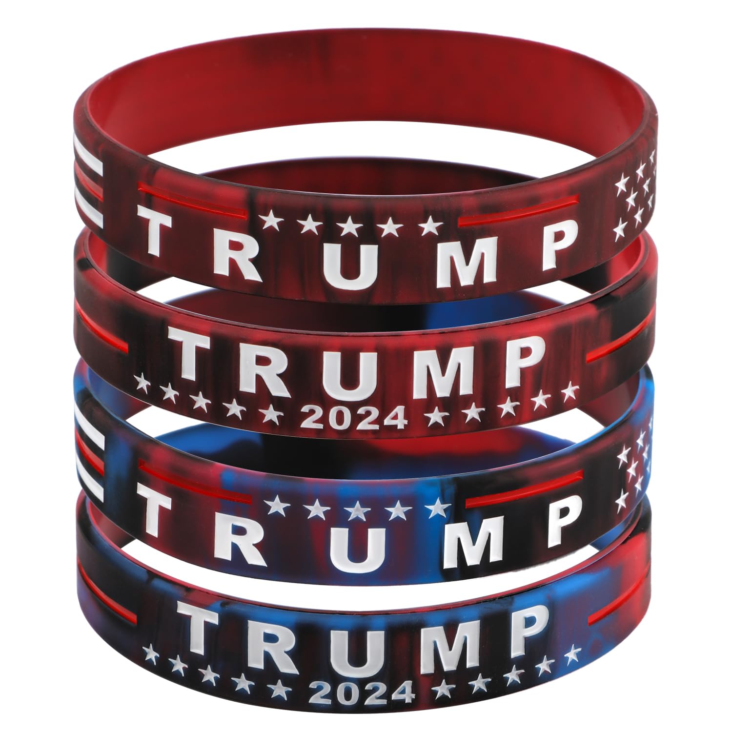 Mikovivi 4pcs Trump Bracelets 2024, Trump Take America Back Bracelet Donald Trump Rubber Bracelets Wristband Band for Men Women Patriotic Gift