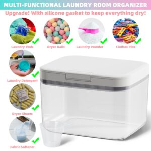 LFZHAN Laundry Pods Container,94Oz / 5.8Lb One-Click Pop-Up Design Laundry Room Storage For Detergent Pods, Great For Dishwasher Pods