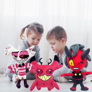 Wrohasil Hazbin Hotel Plush Angel Dust, Stuffed Animals Cursed Cat Alastor and Adam Plushies Figure Dolls, Helluva Boss Plush Toys Hugging Pillow, Gifts for Boys Girls (Keekee)