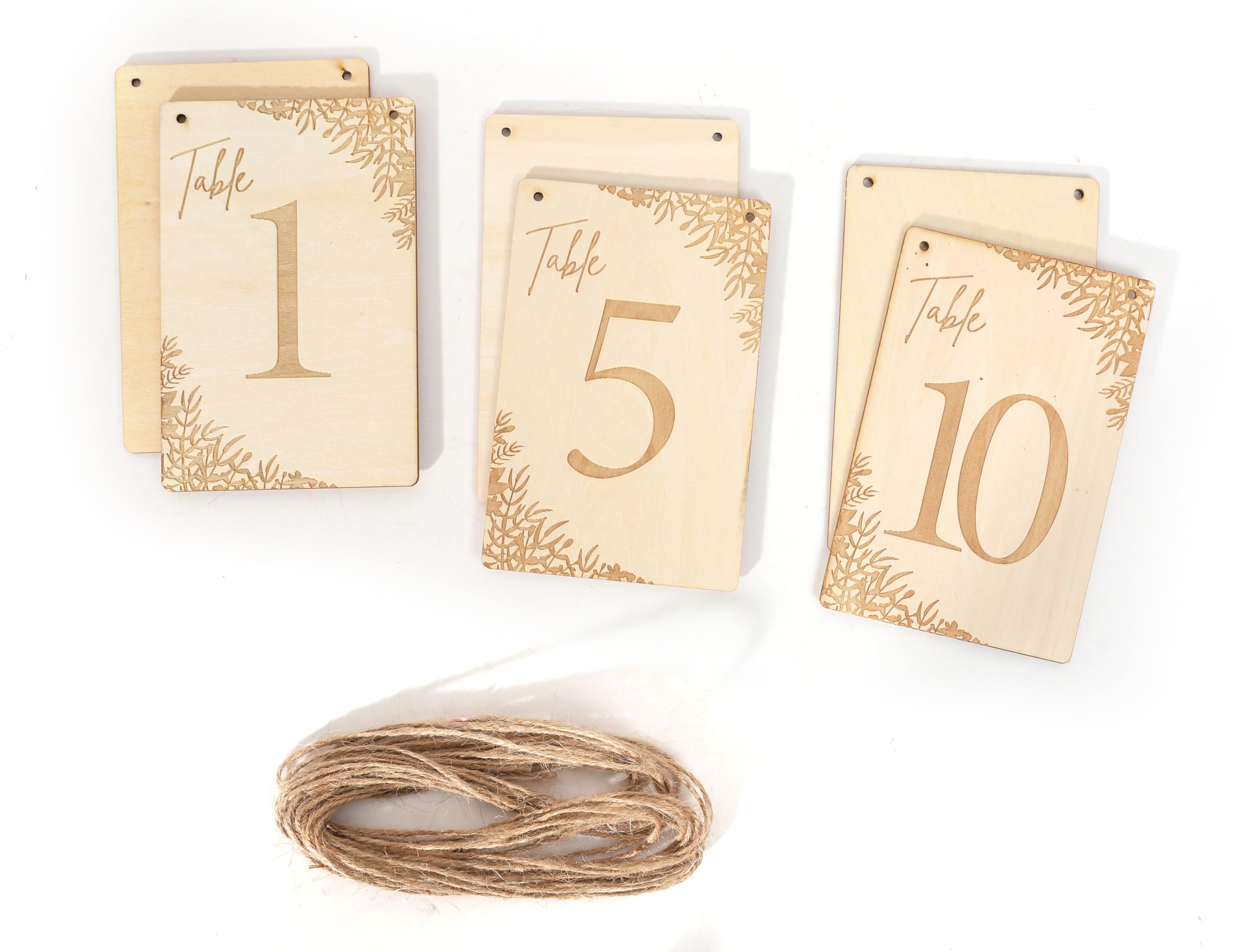 10 Pieces Rustic Wooden Table Numbers - 1-10 Wedding Table Decorations,Wooden Sign for Banquet Restaurant Party Decor,Wedding Reception Anniversary Baby Bridal Shower, Floral Theme Receptions