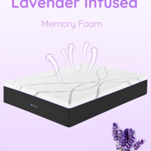 NAP&SLEEP Memory Foam Mattress - Lavender Infused with Cold Touch Cover, Medium Firm to Plush Feel, Helps with Sleep - Sizes Full, Queen, King, 10", 12", 14" (12" Medium, King (U.S. Standard))