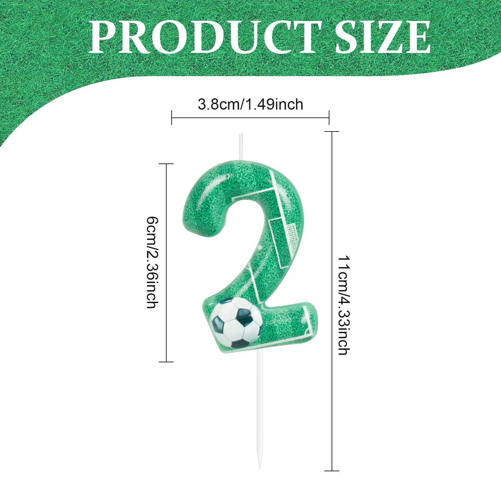 ZHIHUI Birthday Candle Soccer Football Themed Party Decorations, Number Happy Birthday Cake Candle, Football Candle for Kids Football Fans Players, Cake Topper Reunions Theme Party Supplies(Number 12)