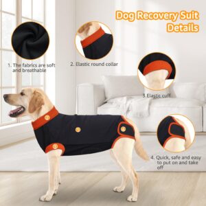 iBuddy 2 Packs Dog Surgical Recovery Suit, Professional Pet Recovery Shirt Dog Abdominal Wounds Bandages for Male Female，Anti Licking Breathable Dog Shirt Size X-Large