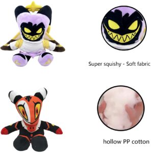 Wrohasil Hazbin Hotel Plush Angel Dust, Stuffed Animals Cursed Cat Alastor and Adam Plushies Figure Dolls, Helluva Boss Plush Toys Hugging Pillow, Gifts for Boys Girls (Keekee)