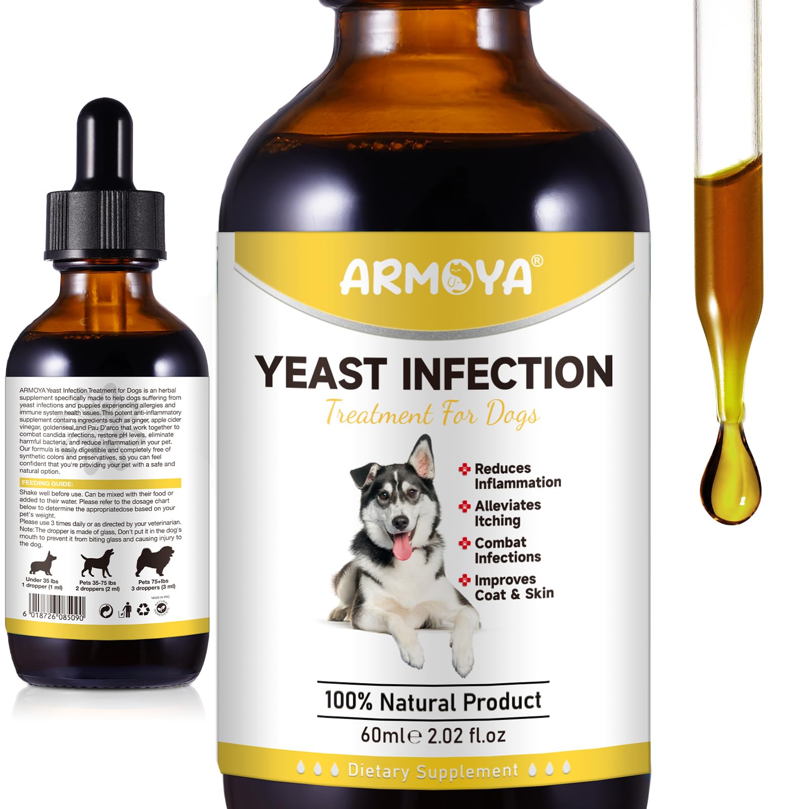 Natural Yeast Infection Treatment for Dogs - Helps to Support Itch Relief - Inflammation Relief & More - Dog Yeast Infection Treatment - Dog Ear Infection Treatment - Dog Allergy | 2 Oz