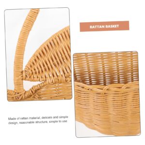 MAGICLULU Rattan Hanging Basket Rattan Storage Basket Woven Wall Hanging Basket Hand Woven Basket Rattan Wall Hanging Basket Apples Rattan Basket Hand Woven Hanging Basket