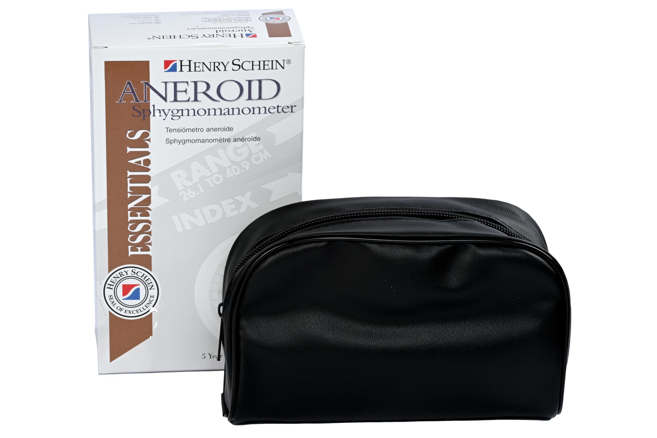 Henry Schein Essentials Economy Aneroid Sphygmomanometer- Adult, Size 11, Navy, Latex, Reusable- Comes with Leatherette Carry Case