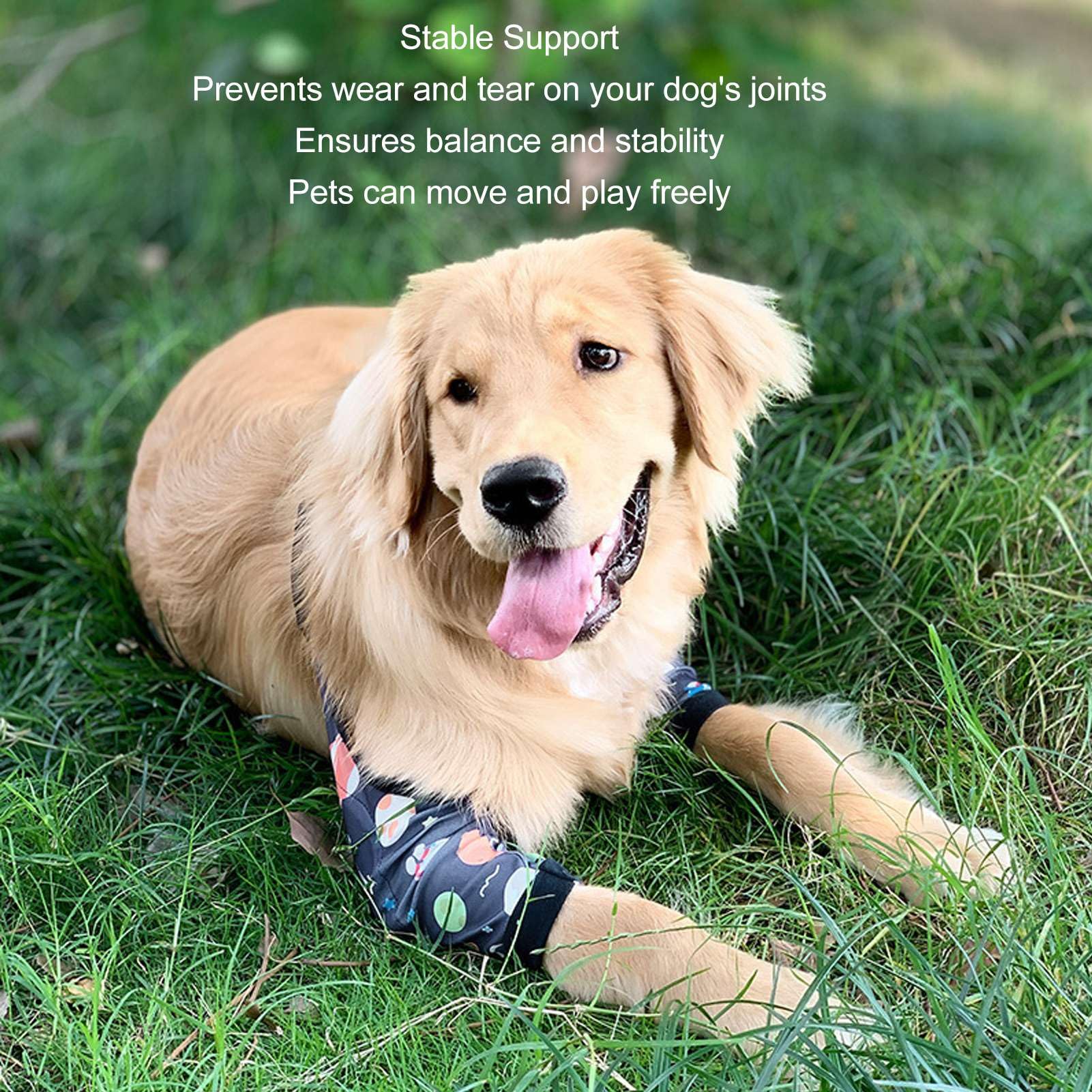 JOROBURO Dog Elbow Brace, Soft Breathable Prevent Licking Adjustable Pet Leg Wounds Protector, Dog Elbow Protector Dog Recovery Suit Knee Brace Protector Pads for Front Legs (XL)