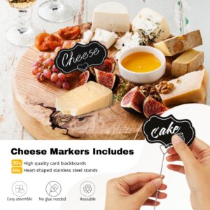 Charcuterie Boards Accessories Utensils, Cheese Knife Set, Charcuterie Bowls, Cheese Markers for Charcuterie Board, Mini Serving Tongs Spoons and Forks Honey Dipper for Pastry Wedding Gift Black