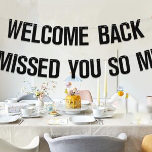 Welcome Back We Missed You So Much Banner, Welcome Back Family Party Decor, Welcome Home We Will Miss You Banner Decorations, Missed You So Much Banner Party Supplies Black Red