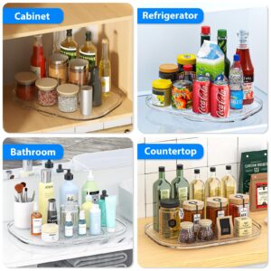 StackHelper Lazy Susan Turntable Organizer - Fits Most Refrigerators, Rectangle Turntable Rack Spice Organizing, Heartspin Lazy Susan Organizer for Fridge, (Large)