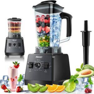 professional blender,smoothies blenders, prasky max.2400watts/1000watts blender and grinder combo 25000rpm powerful kitchen blender 68oz bpa free 2 containers countertop blenders ice crushing, juice