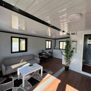 Generic Prefabricated Portable 19x20ft Expandable Container Living Foldable House, Portable Mobile House for Personal, Office, Warehouse, Villa, Booth, Hotel Use, White