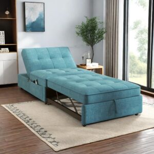 nicbex pull-out sofa practical sofa bed with storage folding chair bed convertible chair to bed with storage pocket and usb port for small room apartment, living room, teal