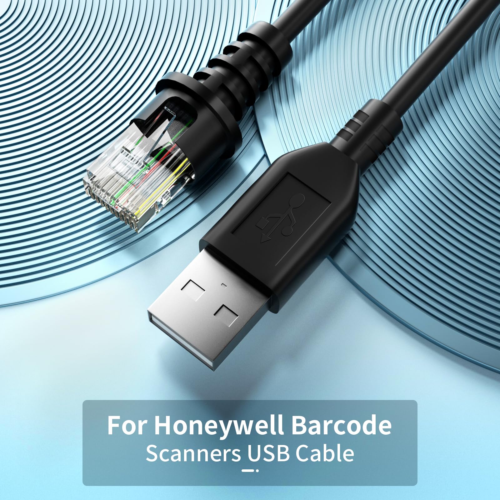 Barcode Scanner Cable for Honeywell MS9520 MS5145 MS1690 MS1890 MS9524 MS9535 Voyager MS9540 MK9540 MS9541 MS9544 MS9590 MS9590i Fusion MS3780 Cord Barcode Scanner USB Cable Barcode Scanner Cord